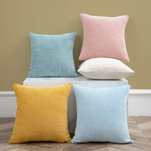 Baby Blue Pillow Covers 20x20 Inch Set of 2 Farmhouse Baby Blueic Decorative Throw Pillow Covers Square Cushion Case for Home Sofa Couch Decoration