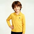 thumbnail image 4 of XINXIAOO Boys Long Sleeve Polo Shirt Buttons Collared Shirts Tennis Golf Polos School Uniform Kids 4-5 Years Boy Shirts Yellow Shirt, 4 of 4
