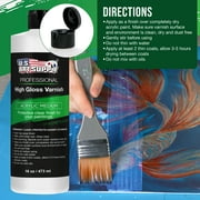 U.S. Art Supply Professional High Gloss Varnish, 16 oz (Pint) - Acrylic Medium, Clear Permanent Protective Finish for Paintings & Artwork, Apply Over Dry Acrylic Paint - Glossy Shine, UV Protection