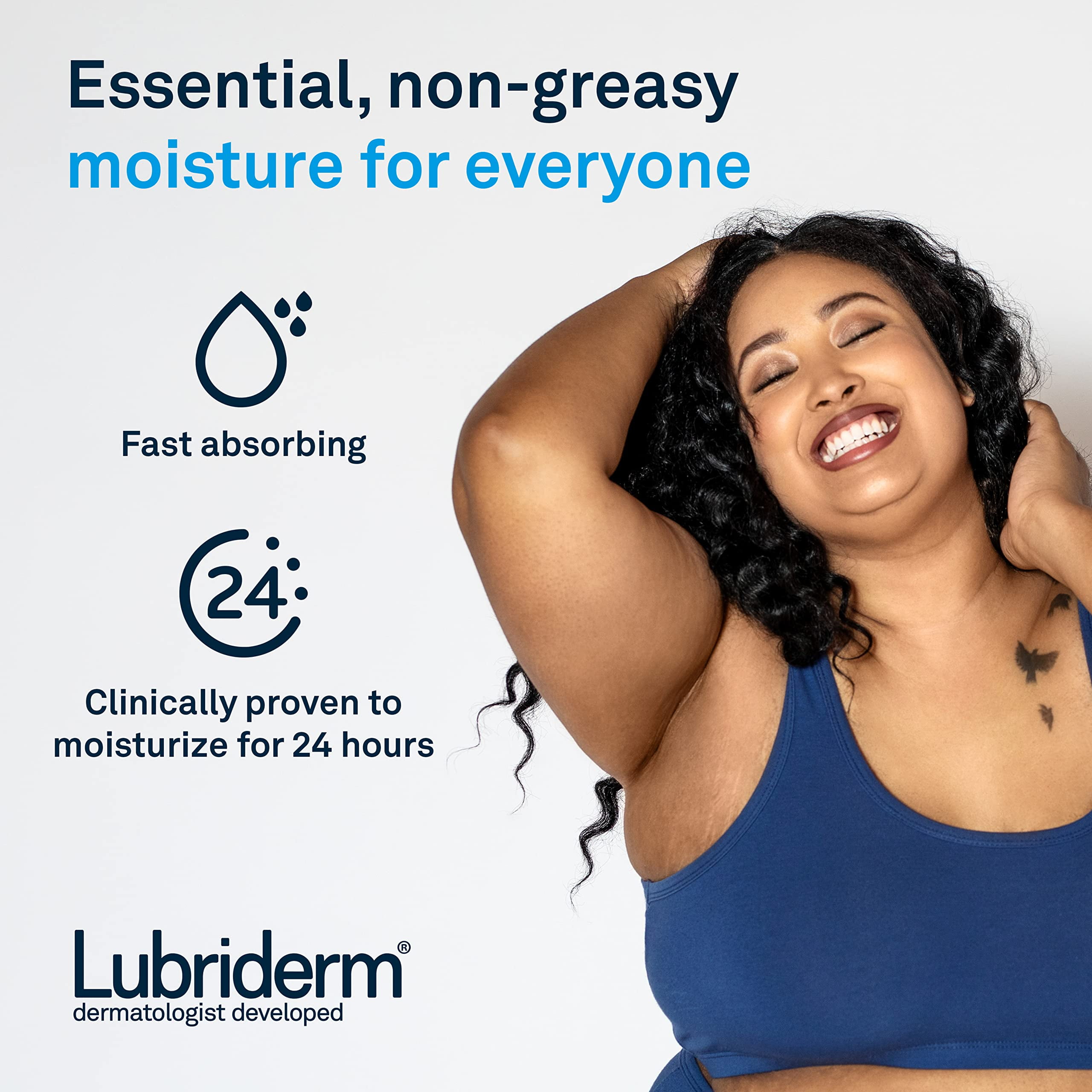 Lubriderm Daily Moisture Hydrating Body and Hand Lotion To Help Moisturize Dry Skin with Pro-Vitamin B5 For Healthy-Looking Skin, Non-Greasy, 16 fl. oz
