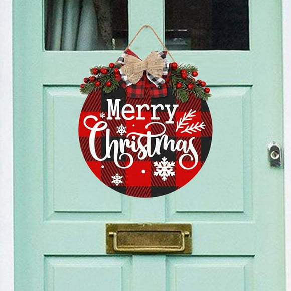 Letrero navideño para puerta perfecl decoración de madera 30 cm