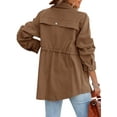 thumbnail image 3 of Sherrylily Women Lightweight Military Jacket Zip Up Buttons Utility Coat Outwear With Pockets, 3 of 4
