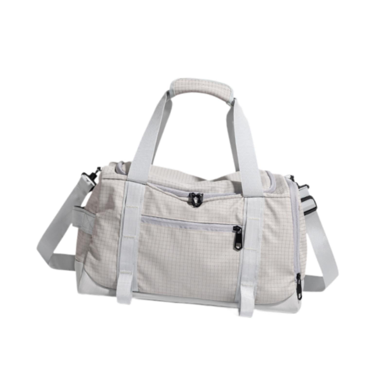 Dualoai Gym Bag Fitness with Shoe Compartment Easy to Carry Tote Water Resistance Sports Grey