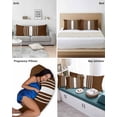 thumbnail image 6 of Brown White Stripe Pillow Covers King Size, Modern Rustic Vertical Striped Soft Bed Throw Pillowcases Breathable Cooling Long Lumbar Body Pillow Sham Cover for Bed Sofa 20''x40'', 6 of 7