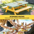 thumbnail image 6 of Yellow Sunflower Table Cloths for 3 Foot Rectangle Tables, Gnomes Teal Checkered Farmhouse Art Patio Waterproof Elastic Fitted Tablecloths, Washable Rectangular Table Cover for Camping, 6 of 8
