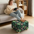 thumbnail image 3 of Xoenoiee Tropical Palm Leaves Print Ottoman Chair Cover Ottoman Chair Slipcovers Printed Square Storage Stool Cover Stretch Footstool Footrest Sofa Slipcovers with Elastic Bottom, S, 3 of 7