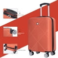 thumbnail image 4 of Tripcomp Luggage Sets 4 Piece Suitcase Set (14/20/24/28)Hardside Suitcase with Spinner Wheels Lightweight Carry on Luggage(Dark Orange), 4 of 10