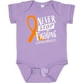thumbnail image 3 of Inktastic Never Stop Fighting Leukemia Awareness Orange Ribbon Boys or Girls Baby Bodysuit, 3 of 5