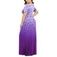 thumbnail image 4 of Viikei Womens Summer Dresses under $10,Women's Fit and Flare Short Sleeve Dress,Women's Plus Printed Casual Short Sleeve Round Neck Pleated Pocket and Ankle Dress Purple XL, 4 of 6