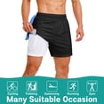 thumbnail image 3 of MINOUVA 2-in-1 Swim Trunks with Compression Liner, Quick-Dry Stretch Fabric, Drawstring Waist, Swimwear Bottoms, Men's, Black L, 3 of 7