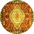 thumbnail image 1 of Ahgly Company Machine Washable Indoor Round Persian Yellow Traditional Area Rugs, 4' Round, 1 of 4