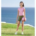 thumbnail image 6 of Umbro Big Girls High Waisted Bike Shorts (Burnt Olive/Sunny Lime) – Size X-Small, 6 of 6