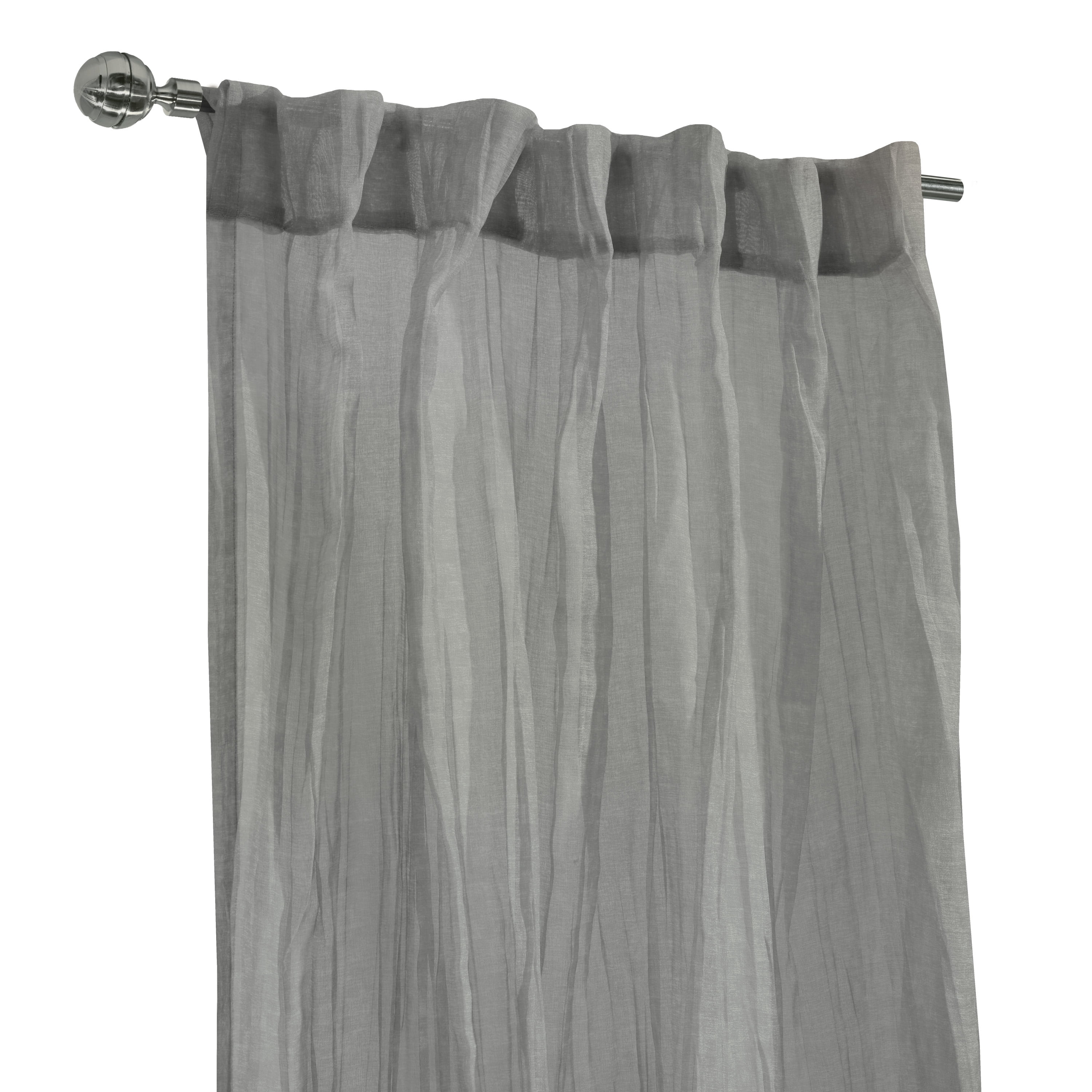 Loft Living Peoria Sheer Dual Header Indoor Curtain 52 x 95 in Grey