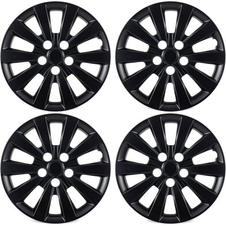Matte Black HubCaps Compatible With 2011-2024 NISSAN LEAF; 2013-2019 NISSAN SENTRA;  16 inch Steel Wheel Covers  ; Set Of 4 Pcs