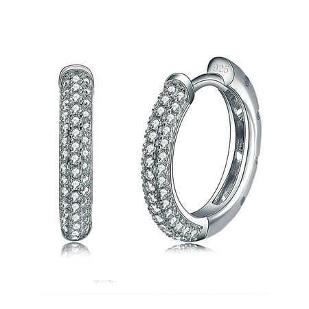 Ginger Lyne Collection Hoop Style Pave Cubic Zirconia Earrings Hoop Style Pave Cubic Zirconia Earrings Ginger Lyne Collection
