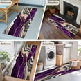 thumbnail image 5 of 2'x6' Rug Runners for Hallways Kitchen, Purple Marble Non Slip Entryway Beside Floor Carpet Runner, Grey Gold Texture Vintage Farmhouse Art Washable Laundry Room Bedroom Throw Rugs Mat for Family Pet, 5 of 8