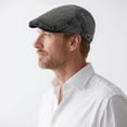 thumbnail image 2 of Newsboy Cap for Men Adjustable Flat Ivy Gatsby Cabbie Driving Hat Breathable Denim Cotton Golf Cap, 2 of 7