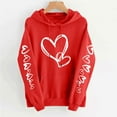 thumbnail image 2 of Atogsazn Women's Hearts Hoodies Oversized Valentine's Day Long Sleeve Sweatshirt with Hooded Tops Outfit 03-Red XXXL Fashion, 2 of 5