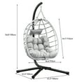 thumbnail image 2 of Uforic Hanging Egg Chair Swing with Steel & Cushion for Patio, Bedroom, Garden and Balcony, Gray, 2 of 5