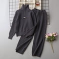 thumbnail image 4 of LvhaoGJOB Little Kids Kids Sweatshirt and Pants Outfit Set, Dark Gray - sherpa fleece, 4 of 5