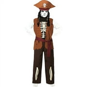 Boys Skeleton Pirate Halloween Costume Top Pants & Hat Large (10-12) Plus