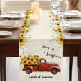 thumbnail image 3 of Table Runners 72 Inches Long Dress Scarves, Sunflower Truck Farmhouse Kitchen/Dining Table Runner, Coffee Tablerunners, Elegant Yellow Floral Summer Botanical 16x72 Inch, 3 of 9