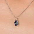 thumbnail image 3 of Gem Stone King 10K White Gold Green Mystic Topaz Pendant Necklace for Women | 1.00 Cttw | Gemstone November Birthstone | Oval 7X5MM | With 18 inch Chain, 3 of 6