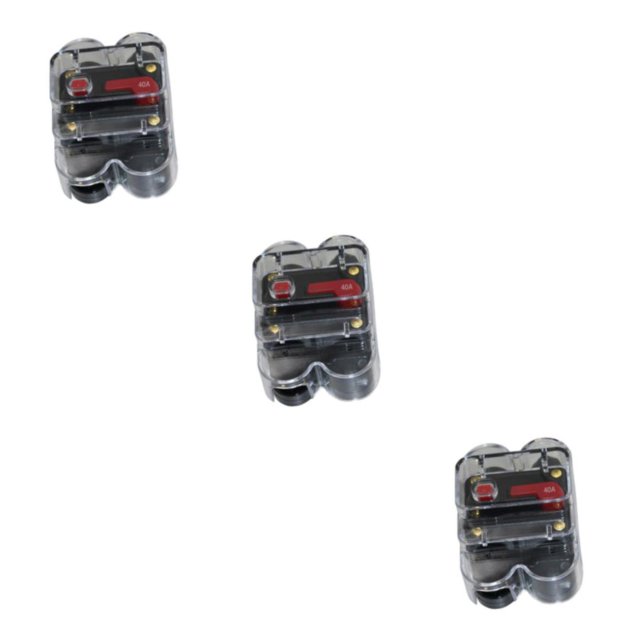 Guardoinrt Car Auto Audio Radio In Line Fuse Breaker Circuit For DC 12V Black 40A 3Set