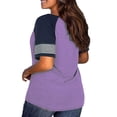 thumbnail image 3 of Vergoodr Womens Plus-Size Tops Raglan V Neck T Shirts Striped Short Sleeve Tunics, 3 of 4