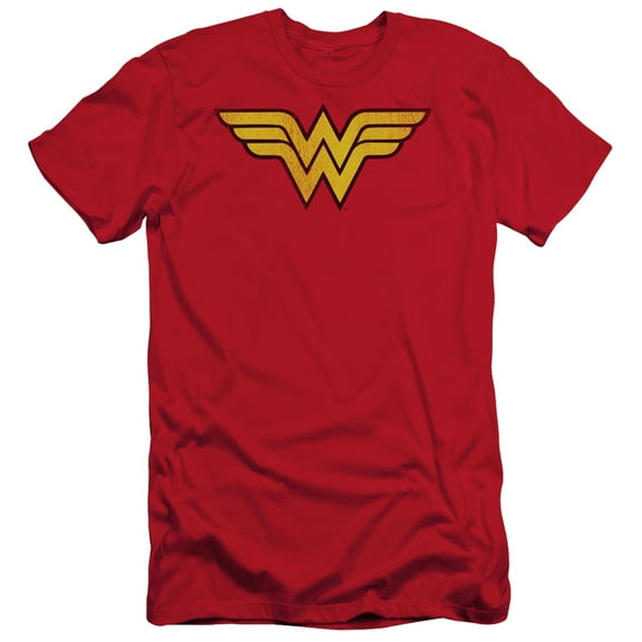 Dc - Wonder Woman Logo Dist - Slim Fit Short Sleeve Shirt - Large