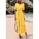 thumbnail image 3 of Vestido midi PRETTYGARDEN Verano 2025 con cuello en V y volantes con bolsillos, 3 of 9