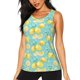 thumbnail image 1 of Balery Yellow Lemon Camiseta sin mangas estampada ligera para mujer, tops de entrenamiento sin mangas, camisetas de yoga transpirables de secado rápido.-X-Large, 1 of 7