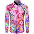 thumbnail image 1 of Camisa de manga larga con estampado retro para hombre, ropa de tendencia de otoño, informal, para exteriores, estilo étnico personalizado, 1 of 6