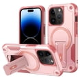 thumbnail image 1 of for iPhone 14 Pro Max 6.7-inch Case [Compatible with MagSafe] Built in Invisible Stand, Military Grade Shockproof Soft TPU Protective Cover Case,Pink,For iPhone 14 Pro Max, 1 of 8