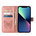 thumbnail image 3 of TECH CIRCLE for iPhone 14 Plus Case Butterfly Pattern Leather Wallet Case Cute Women Diamond Bling Cover with Card Slot Wrist Strap Kickstand Folio Flip Protective Case, Rosegold, 3 of 7