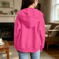 thumbnail image 3 of Girls Zip up Hoodies Size 10-12 OverSized Fall Sweatshirts Zip Up Hoodie Casual Jackets Y2k Fashion Outfits Winter Clothes 2026 Back to School Outfits (Hot Pink,3-4 Years), 3 of 6