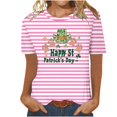thumbnail image 1 of Camisetas Casuales de Mujer Nueva Moda Impresa Cuello Tripulado Manga Corta, Top Ligero para Diario Y Fiesta, 1 of 4