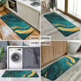 thumbnail image 6 of Teal and Gold Marble Wavy Veins Pattern Kitchen Rug Mat,Kitchen Runner Rugs Non Skid Washable,Decorative Kitchen Floor Mats for Kitchen,Sink,Laundry,17"x47.2", 6 of 7