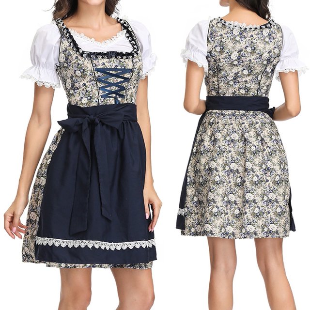 Fankiway Costume de Femme, Jupe de Servante, Robe de Cosplay, Vêtements d'Action, Robes pour Femmes Grande Taille, Robes d'Été à Manches Courtes