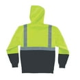 thumbnail image 2 of Ergodyne GloWearÂ® 8293 Type R Class 2 Black Front Hooded Sweatshirt, Lime, L, 2 of 2