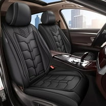 JIAMAOXIN Full Set Car Seat Covers, 5 Seats Fuax Leather Seat Covers Protector for Hyundai Venue 2020-2024 (5 Seats Full Set, Black)