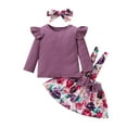 thumbnail image 2 of LSLJS Toddler Girls Robe à Manches Longues en Coton avec Nœud Tournesol Ensemble Headband, Girls Dresses, 2 of 9