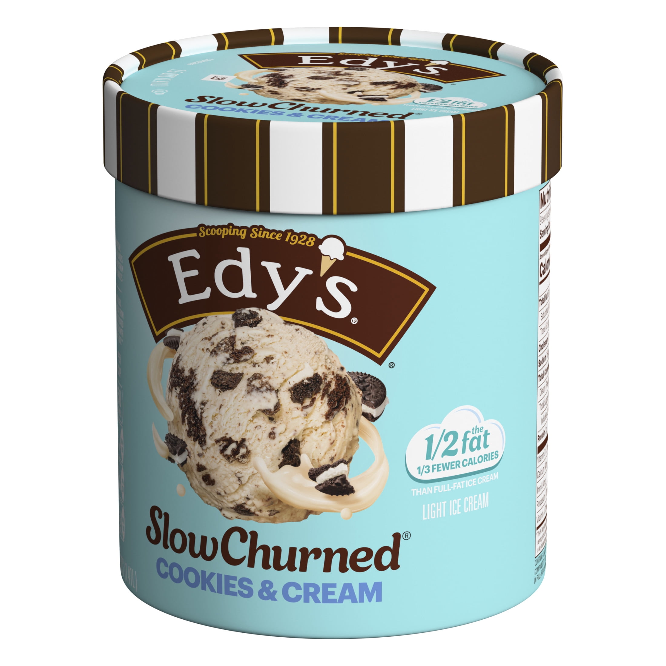 Edy's/Dreyer's Slow Churned Cookies N' Cream Light Ice Cream, 1.5 Qt