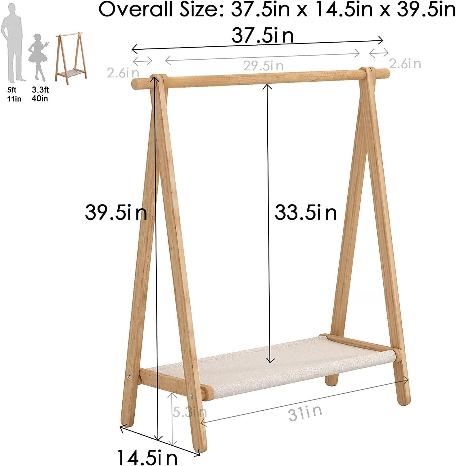 Dress up Rack, Child Garment Rack, Kids Clothing Rack with Storage