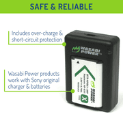 Wasabi Power KIT-BB-NPBX1-01 Battery and Dual Charger Sony NP-BX1, Black and White, 2 Per Pack