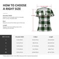 thumbnail image 7 of Fuzoiu Green White Lumberjack Plaid Print Women's V-Neck T-Shirt,Women's Short Sleeve Top, Comfortable for Work, Leisure, and Sports, 7 of 7