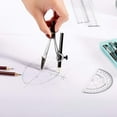 thumbnail image 2 of Reusable Metal Compass Set, Precision And Quality Drawing Tools For Students, Includes Ruler, Squares, Compass, Protractor, Pencils, Eraser, Sharpener, Refills, 2 of 4
