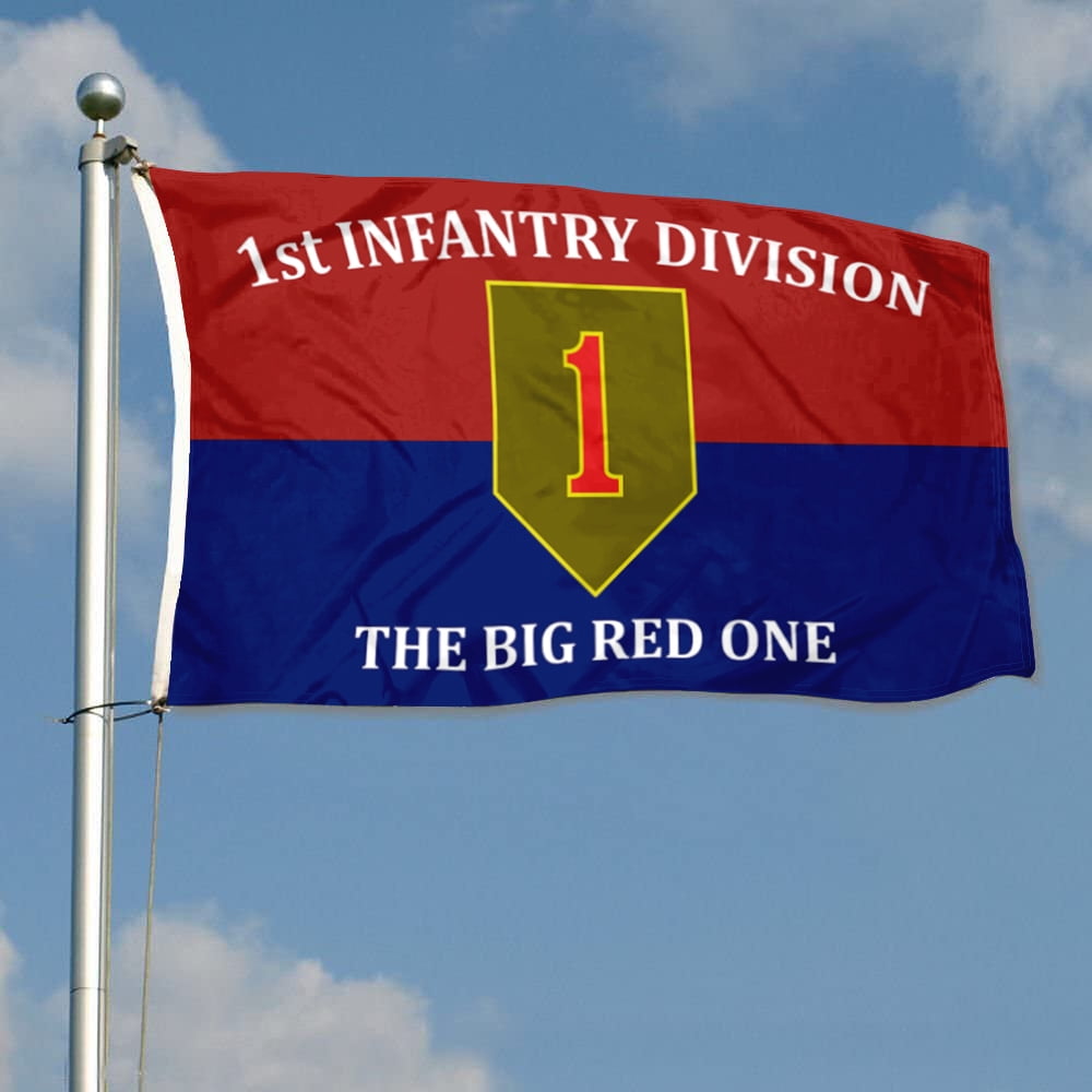 Dutern Double Sided 1st Infantry Division The Big Red One Flag ID Military Banner 3 Ply with Brass Grommets 3x5 Feet