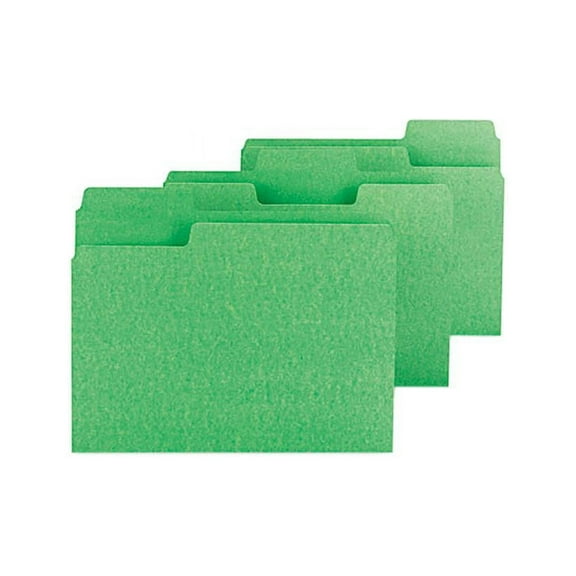Smead 11985 SuperTab Colored File Folders, 1/3 Cut, Letter, Green, 100/Box