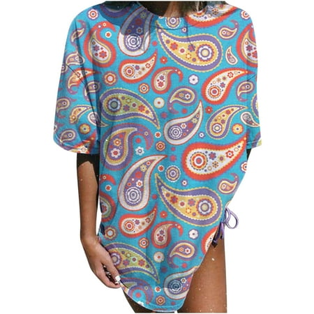 

Corset Top Maternity Shirts Women s Vintage Drop Short Sleeves Printed Pattern Casual Short Sleeve Tops Blouse Womens Tank Tops Corset Tops for Women on Clearance Black Crop Top Blue L